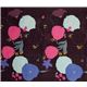 eggplant nani IRO double gauze fabric with big flowers Japan 2