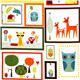fabric animals in rectangulars owl Retro Robert Kaufman 1