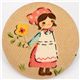 farm girl flower fabric button Japanese button Kokka 1