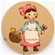 farm girl mushrooms fabric button Japanese button Kokka 1