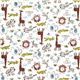 funny animal fabric crocodile elephant lion by Kokka 2