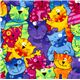 funny colourful cats flannel fabric Timeless Treasures USA 1