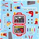 funny toolbox children fabric for boys du Japon1