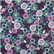gray Michael Miller fabric Lazy Daisy purple flowers 2