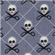 gray Michael Miller fabric skulls Quilt Pirates 1