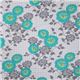 gray Michael Miller fabric turquoise flowers Dahlia Lam 2