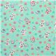 green Japanese fabric bunny doggy strawberry flowers 2