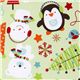 grüner Riley Blake Weihnachts-Stoff Pinguin Schneemann 1