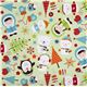 grüner Riley Blake Weihnachts-Stoff Pinguin Schneemann 2