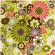 green Riley Blake fabric with pink & brown flowers 1