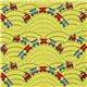 green Riley Blake fabric with train locomotive USA 1