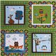 green Riley Blake panel fabric kawaii owls 1