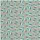 green birch organic fabric with mopeds in coral and green 2