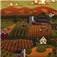 green-brown Riley Blake fabric with farm field tractor 1