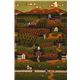 green-brown Riley Blake fabric with farm field tractor 2