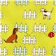 green designer fabric with dog cat fence ball 1