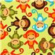green fabric with colourful monkeys by Robert Kaufman 1
