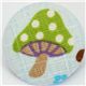 green fly agaric button light blue Kokka fabric button 1