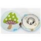 green fly agaric button light blue Kokka fabric button 2