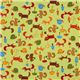 green forest animals fabric fox squirrel racoon 2