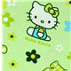 green kawaii fabric with Hello Kitty and flowers 1