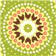 green organic fabric chicken flower egg Robert Kaufman 1