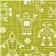 green organic fabric with robots par Robert Kaufman 1