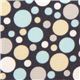 grey Michael Miller fabric with colourful polka dots 1