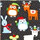 grauer Designer Weihnachtsstoff mit Eule Rentier Hase 1