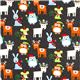 grauer Designer Weihnachtsstoff mit Eule Rentier Hase 2