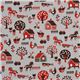 grey oxford fabric with red farm from Kokka Japan 2