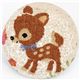 kawaii deer linen fabric button Japanese button 1