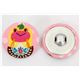kawaii matryoshka frog button pink Kokka fabric button 2