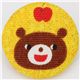 laughing bear Kokka fabric button yellow glitter button 1