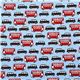 light blue London fabric bus & car Robert Kaufman USA 2
