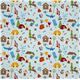 light blue Riley Blake children flannel fabric tent animals 2