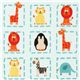 light blue Riley Blake fabric cute zoo animals for boys 1