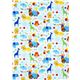light blue fabric circus animals locomotive Robert Kaufman 2