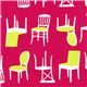 magenta Robert Kaufman fabric with green chairs 1