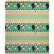 green Kokka retro fabric with clocks woman head Japan 2