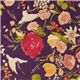 nani IRO fabric Fuccra rakuen flowers bird purple Japan 1