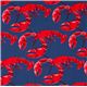 navy blue maritime fabric with lobsters de Michael Miller 1
