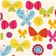 off-white Robert Kaufman fabric flower butterfly  1