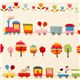 off-white animal fabric circus train trees flower from Japan 1