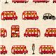 off-white canvas fabric red London double-decker bus 1