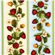 off-white fabric strawberry & stripes Robert Kaufman 1