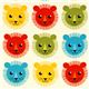 off-white fabric with colourful lions de Robert Kaufman 1