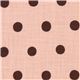old rose echino canvas fabric with brown polka dots 1