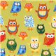 olive colored owls fabric Woodland Friends USA designer 1