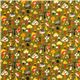olive green Alexander Henry fabric with colourful mushrooms 2